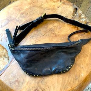 Genuine leather Frye & Co. Odessa belt bag, fanny pack dark brown